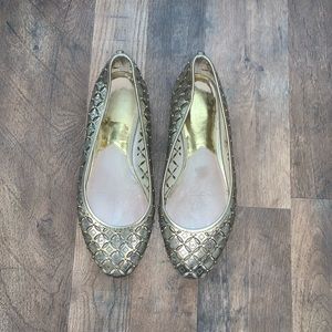 Michael kors gold Gabriella ballet shoes s…